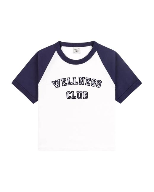 Sporty & Rich Blue Wellness Club Oberteil mit Baseballärmeln