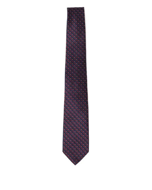 Corbata de seda con estampado geométrico Giorgio Armani de hombre de color Purple