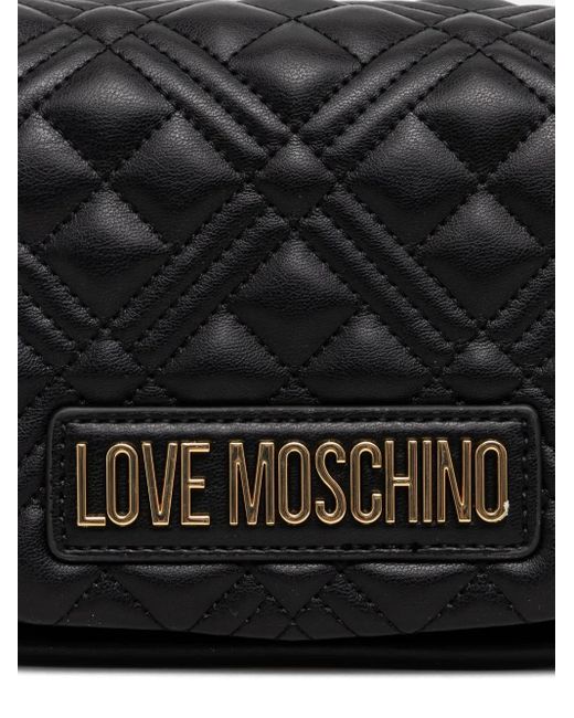 Love Moschino Black Logo-Lettering Crossbody Bag