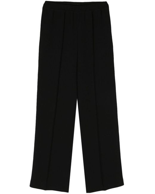 Aspesi Black Seam-detail Wide-leg Trousers