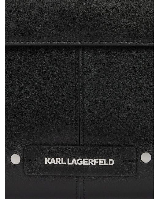 Karl Lagerfeld Black Small K/Hardware Top Handle Bag