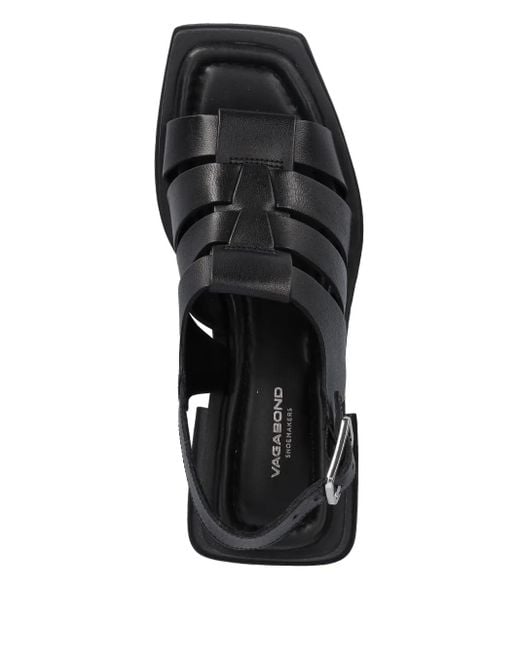 Vagabond Black Hennie Caged Block-Heel Sandals