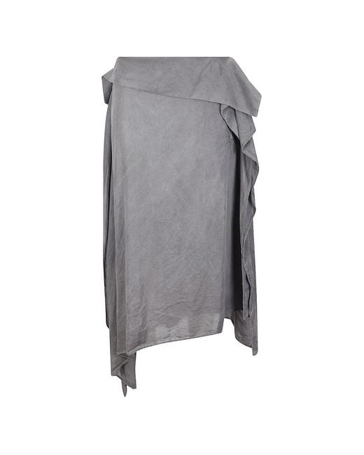 Limi Feu Gray Asymmetric Draped Skirt