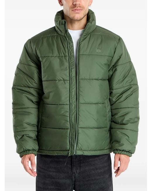 Vans Green Hillgate Zip-Up Puffer Jacket for men