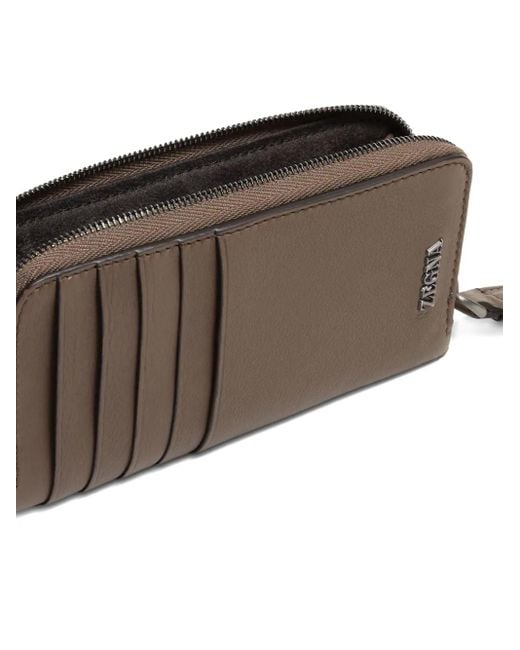 Cartera con cremallera en el contorno Zegna de hombre de color Brown