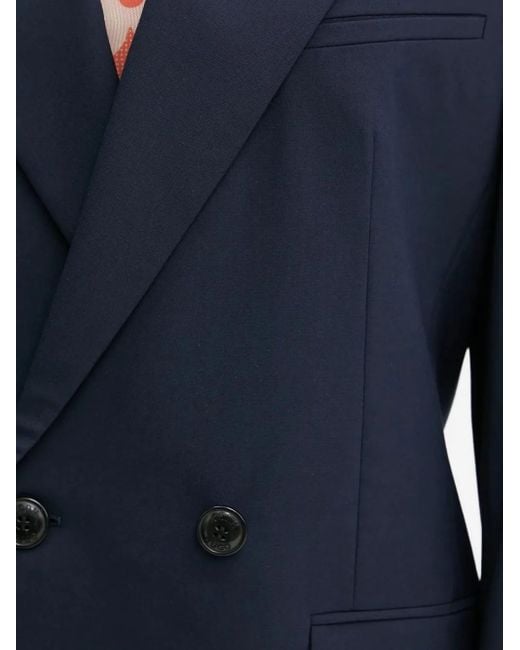 HUGO Blue Double-Breasted Suit Jacket