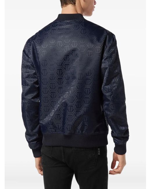 Philipp Plein Bomberjacke Mit Monogrammmuster in Blue für Herren