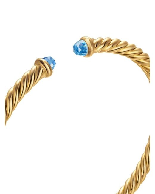 David Yurman Metallic 18Kt Cablespira Topaz Cuff