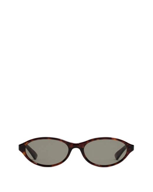 Bimba Y Lola Gray Tortoiseshell-Effect Oval-Frame Sunglasses