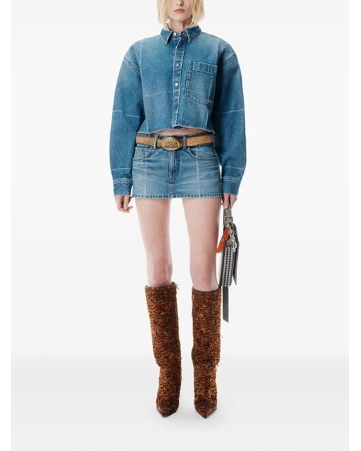 Alexander Wang Blue Faded-Fold-Line Shirt