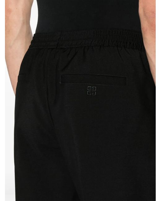 Givenchy Black Mid-Rise Tapered Trousers for men