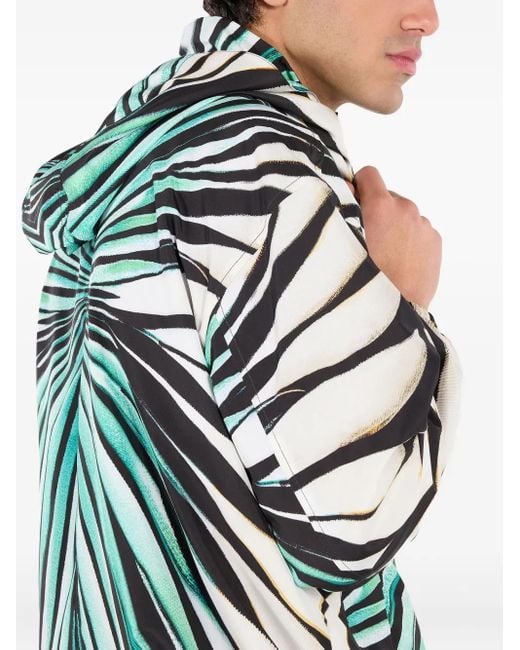 Roberto Cavalli Green Ray Of Sea-Print Jacket for men
