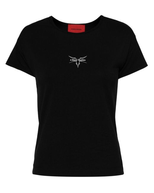 A BETTER MISTAKE Black T-Shirt mit Logo-Print