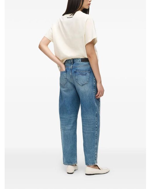 Karl Lagerfeld Blue Belt-Loop Pocket Jeans
