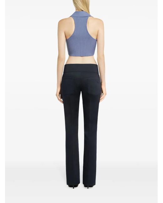 Courreges Blue Polo Crop Top