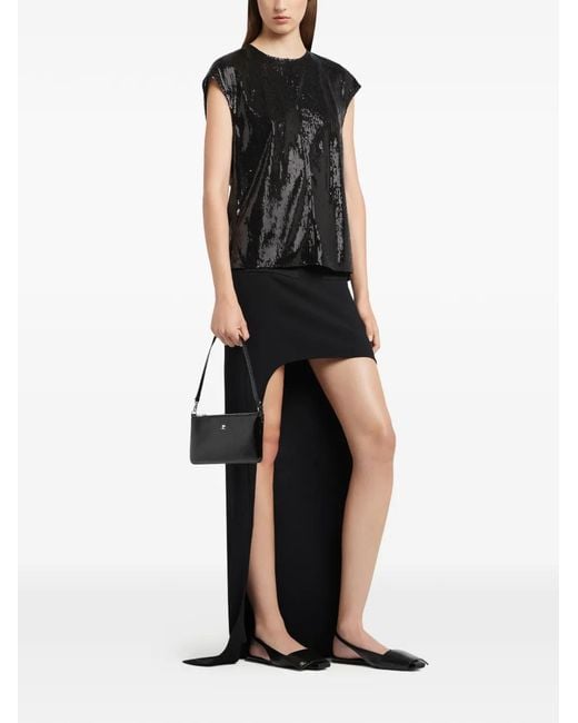 Cartera con placa del logo y cremallera Courreges de color Black