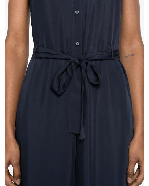 Gant Blue Belted Sleeveless Jumpsuit