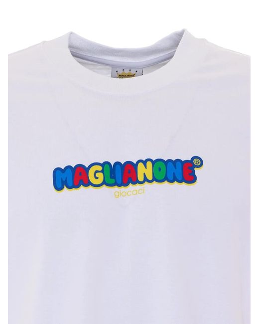 Magliano White Logo-Print Crew-Neck T-Shirt for men