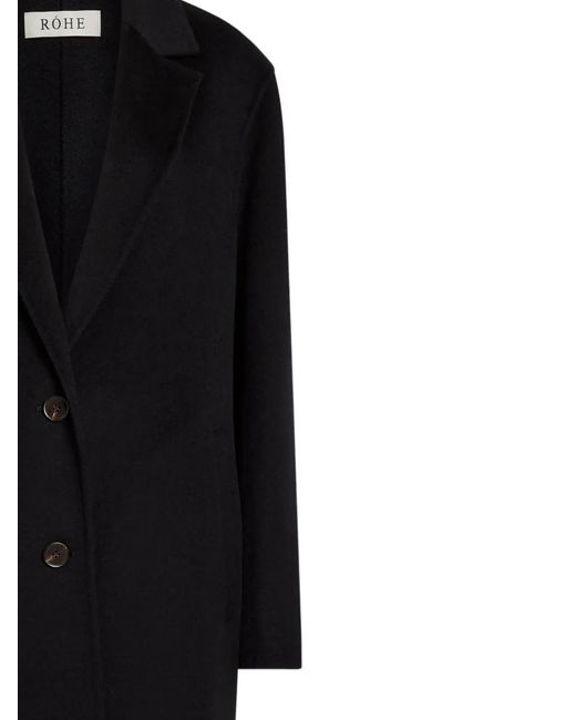 Rohe Black Button-Fastening Coat