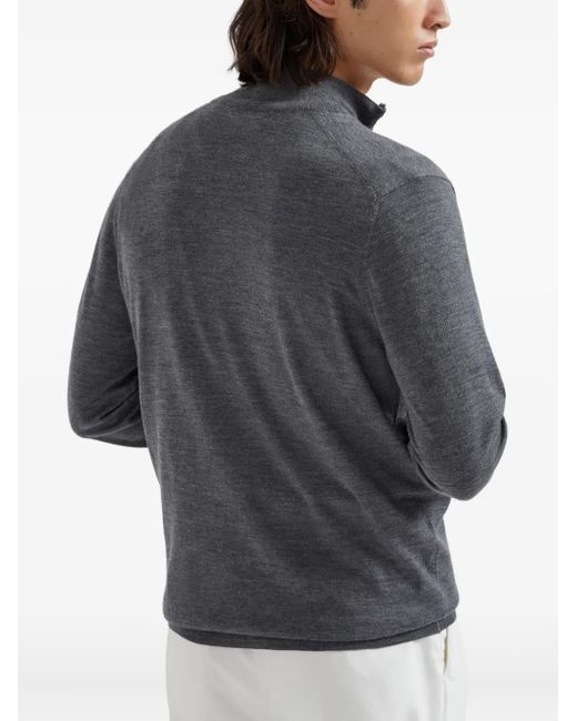 Brunello Cucinelli Cardigan Mit Reißverschluss in Gray für Herren