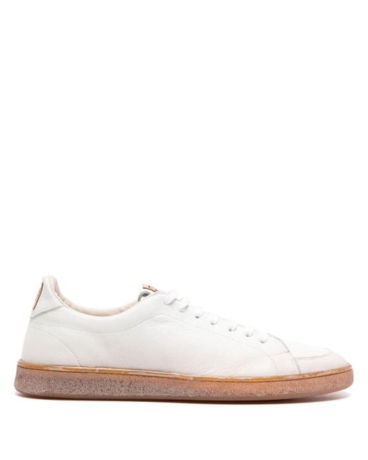 Moma White Flatform Leather Sneakers for men