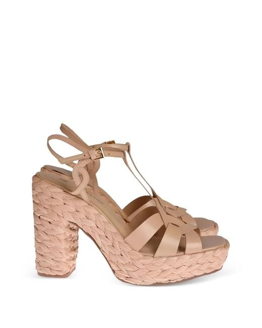 Carrano Pink Cage-Construction T-Bar Sandals