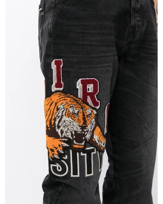 Vaqueros Rectos Varsity Tiger Amiri de hombre de color Black