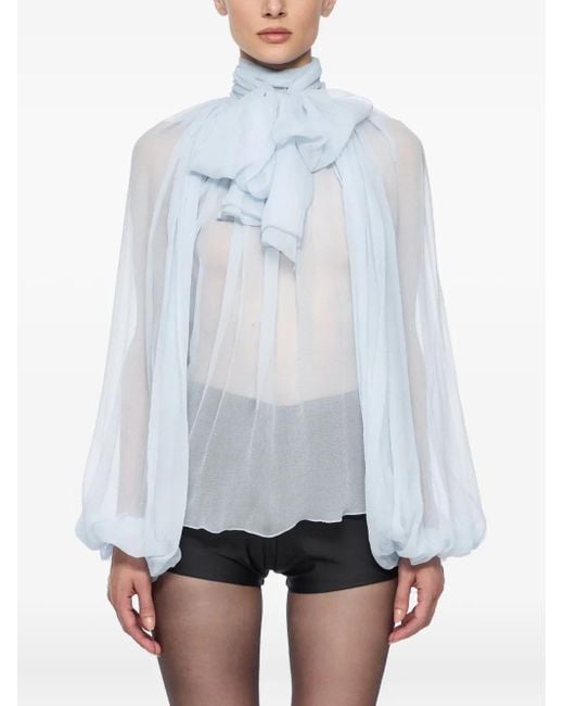 Atu Body Couture White Silk Blouse