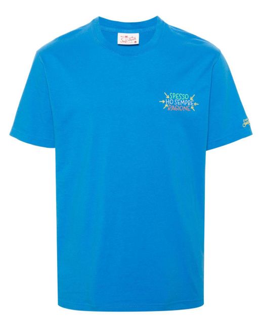 Camiseta con motivo bordado Mc2 Saint Barth de hombre de color Blue