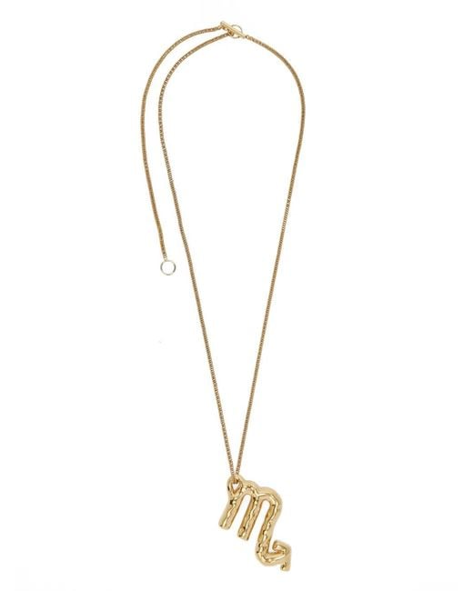 Jil Sander Metallic Zodiac-Sign Pendant Necklace