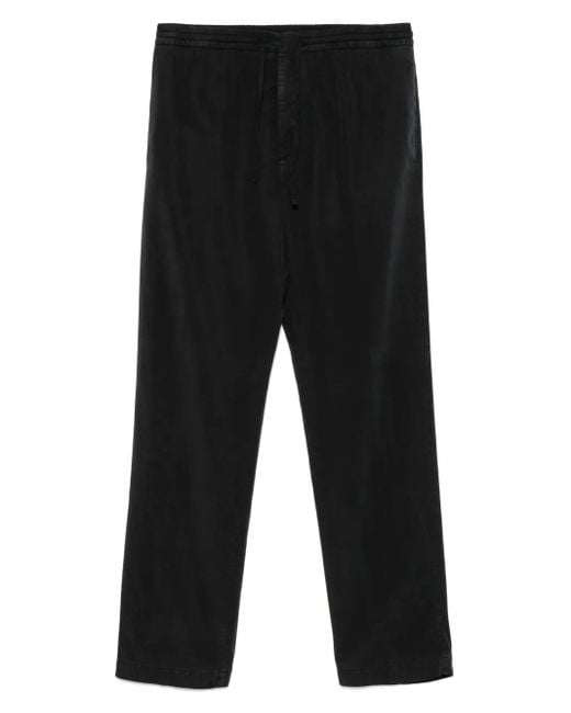 Canali Black Drawstring-Waistband Trousers for men