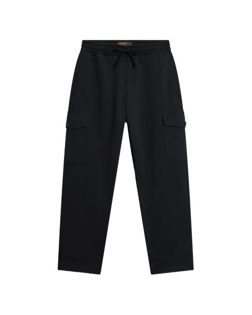 Woolrich Blue Fleece-Texture Track Pants for men