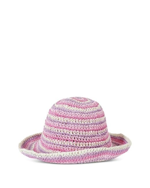 Missoni Pink Striped Crochet-Knit Sun Hat