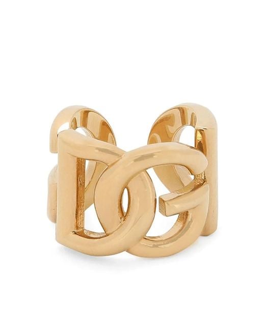 Dolce & Gabbana Metallic Interlocking Logo Ring