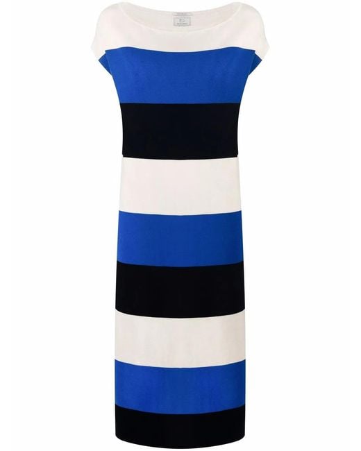 Woolrich Blue Midi-Length Striped Dress