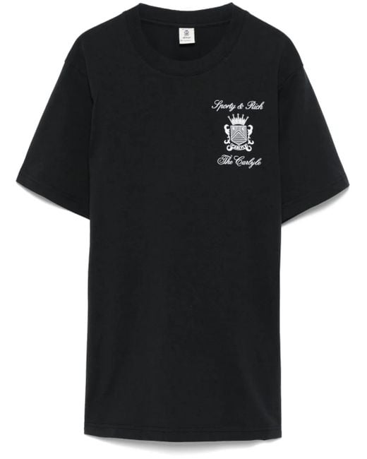 Sporty & Rich The Carlyle Crest Tシャツ Black