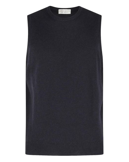 FILIPPO DE LAURENTIIS Blue Crew-Neck Vest for men