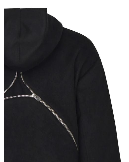 HELIOT EMIL Black Lasing Zip-Up Hooded Jacket for men