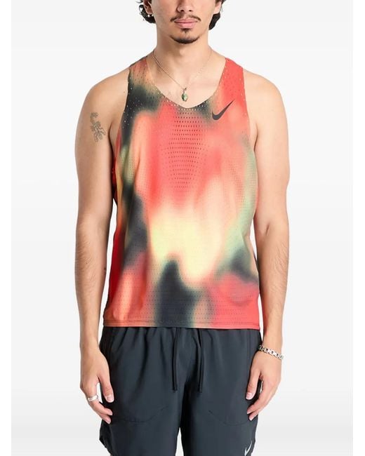 Nike Red Aeroswift Elite Entry Running Tank Top for men