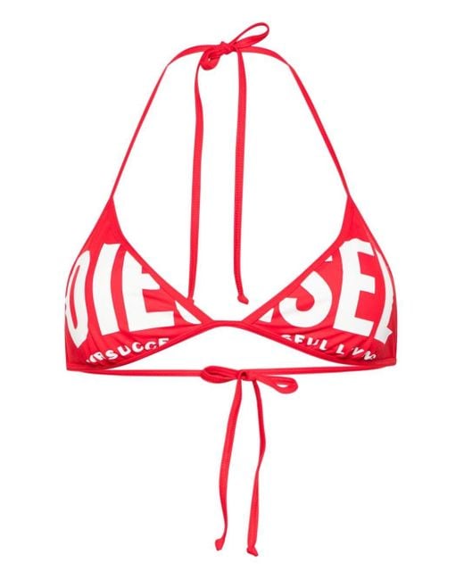 DIESEL Red Sees Triangle Bikini Top