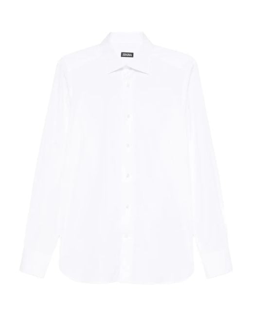 Camicia A Maniche Lunghe di Zegna in White da Uomo