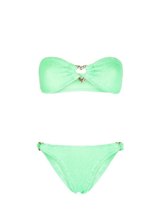 Hunza G Green Nicole Bandeau Bikini Set