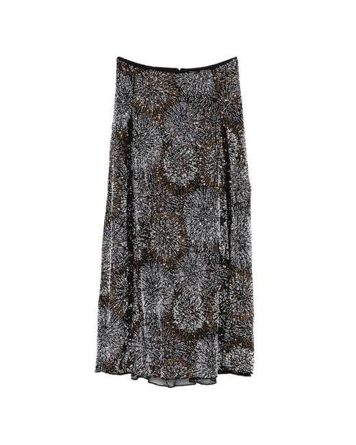 Rabanne Gray Jupe Ornée Sequins À Coupe Longue