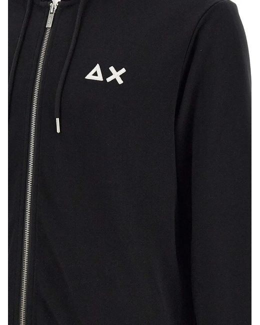 Sun 68 Blue Logo Zip Sweatshirt for men