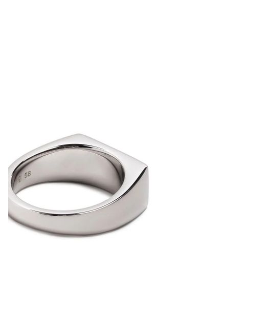Tom Wood White Peaky Rectangle Band Ring