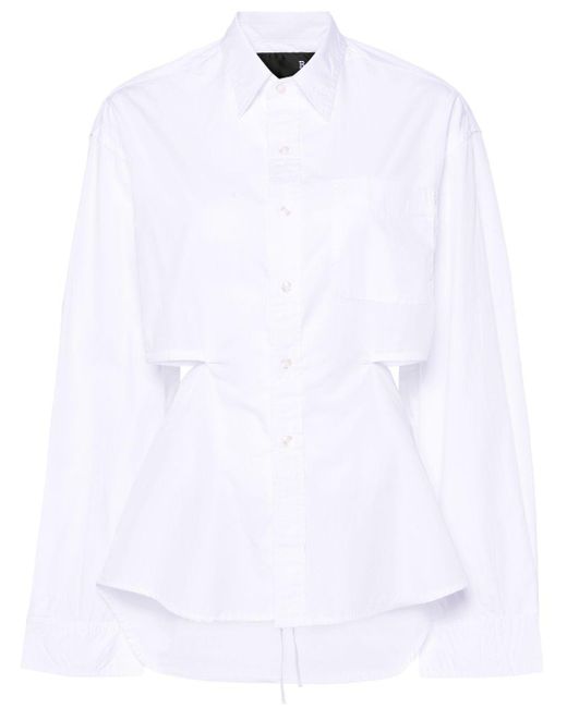R13 White Cut-out Cotton Shirt