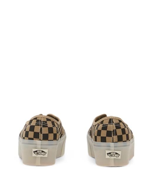 Vans Natural Authentic Platform Checkered Sneakers