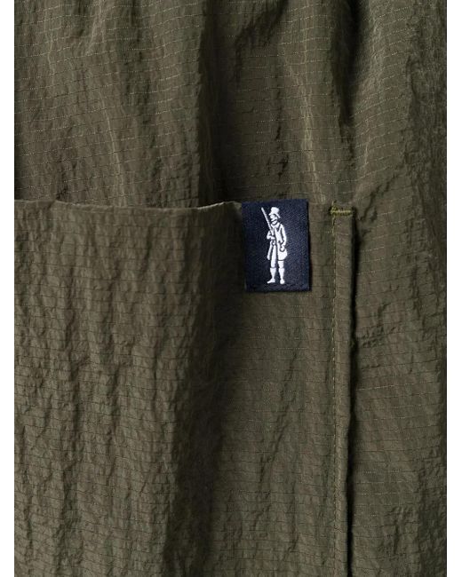 Mackintosh Green Logo-Patch Track Shorts for men