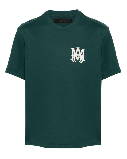 Amiri Green Logo-stamp Cotton T-shirt for men