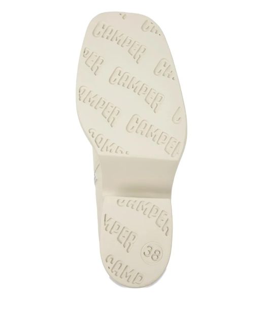 Camper Natural Billie Leather Platform Boots